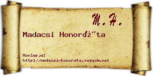 Madacsi Honoráta névjegykártya